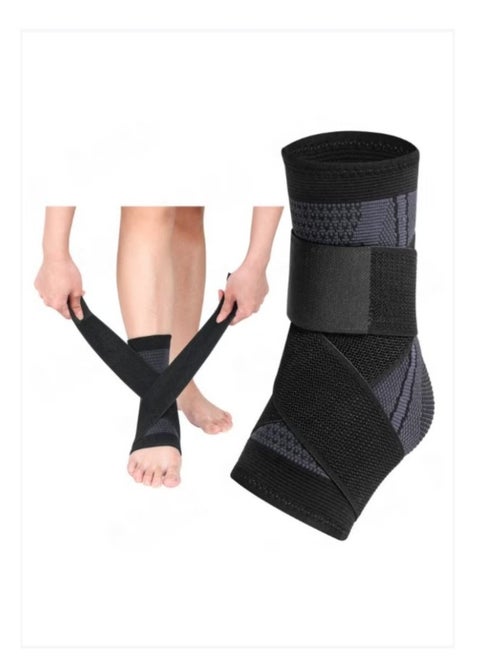 1 pice Ankle Support Brace, Adjustable Compression Ankle Support, for Men Women Achilles Tendon Support and Plantar Fasciitis, Eases Pain Swelling and Sprained Ankle Pain