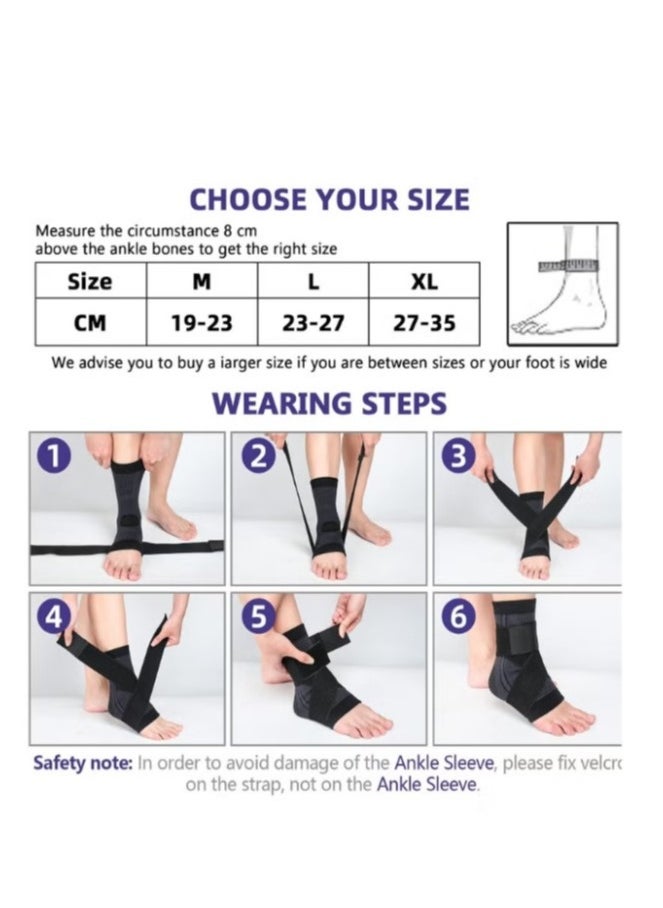 joyzzz - 1 pice Ankle Support Brace, Adjustable Compression Ankle Support, for Men Women Achilles Tendon Support and Plantar Fasciitis, Eases Pain Swelling and Sprained Ankle Pain - Image 1
