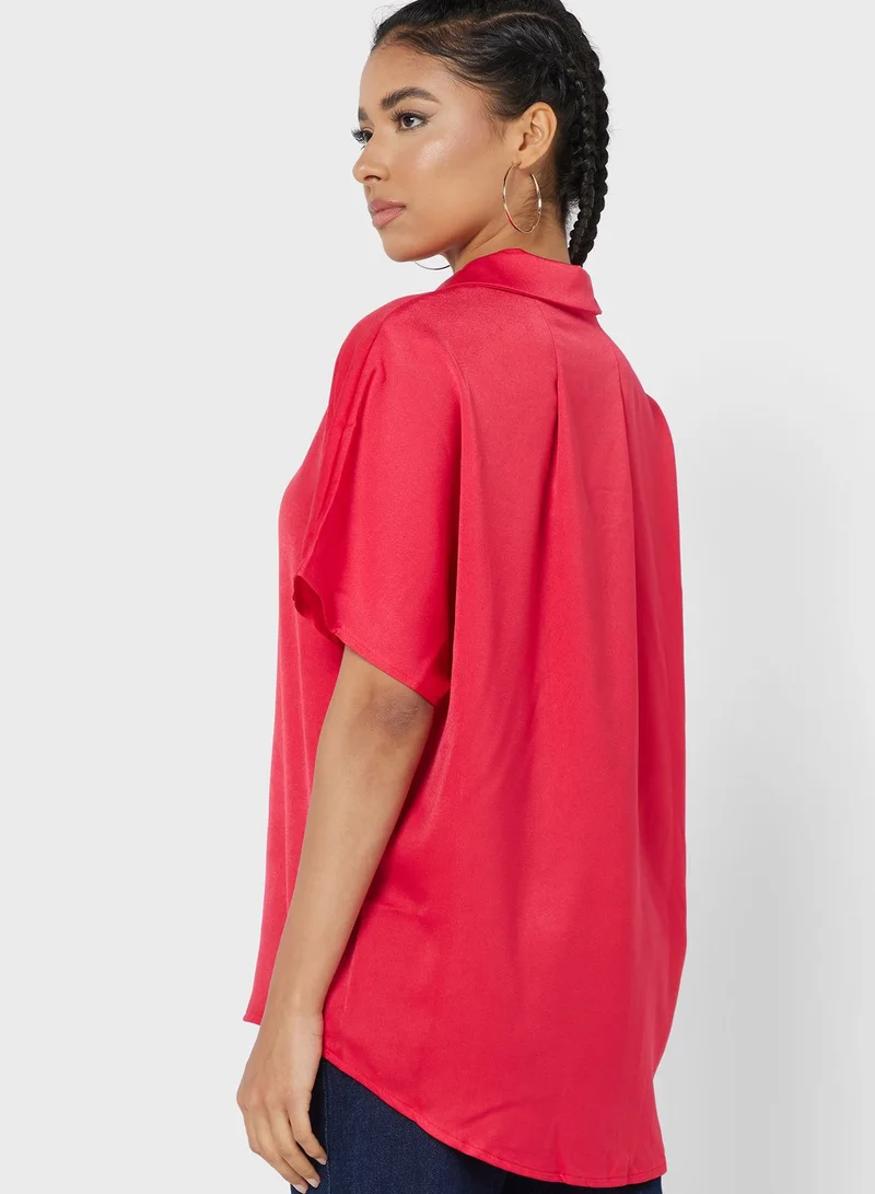 Ginger Boxy Fit Button Down Shirt