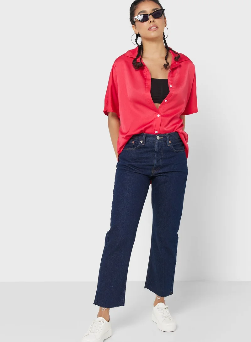 Ginger Boxy Fit Button Down Shirt