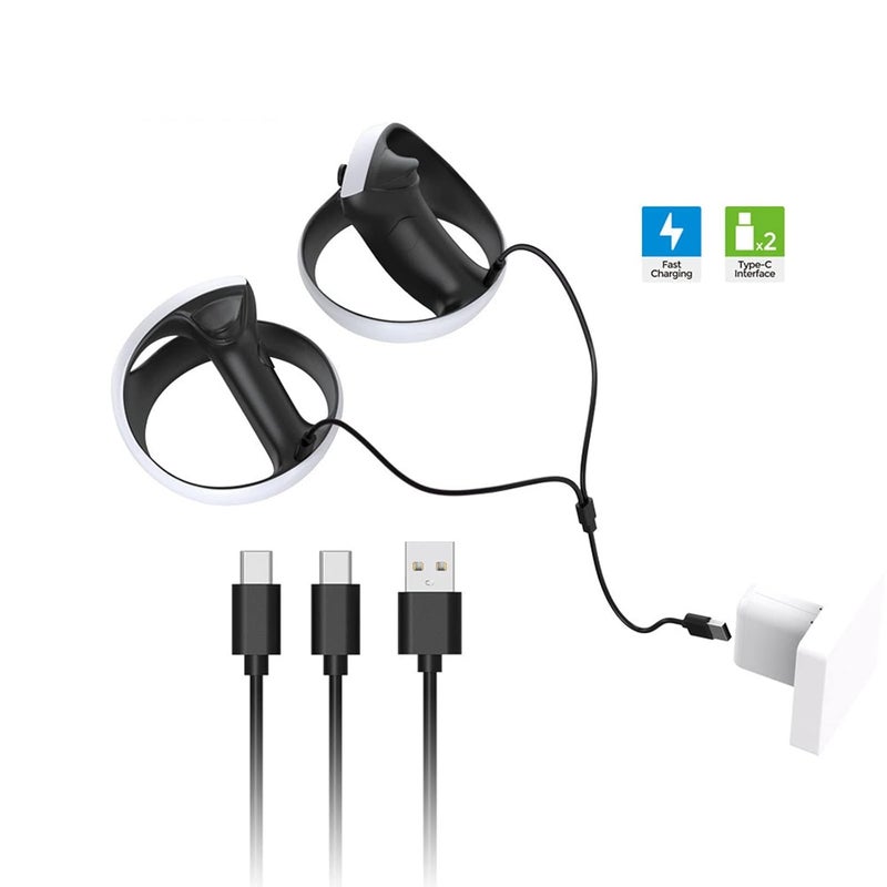 eWINNER 2 in 1 Charger Cable for Playstation 5 for PS VR2 for Type C Interface for Wireless Handle for VR Gaming Controller Charge Accessories - Image 4