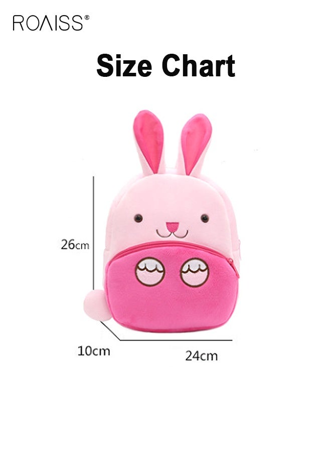 roaiss Toddler School Bag with Bunny Pattern, Adorable Soft Plush Mini Backpack for Kids, Small Daycare Backpack, Lightweight Unique Daypack for Kindergarten, Short Trips and Daily Outings - Image 5