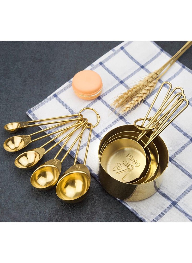 general 8-Piece Modern Stainless Steel Measuring Cups And Spoons Set Gold - Image 3