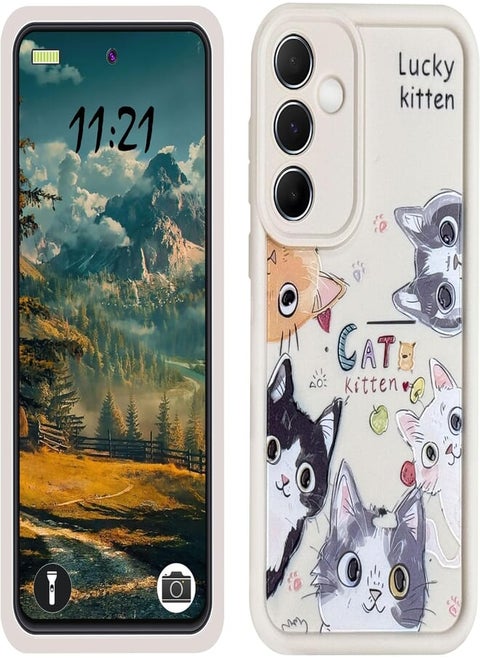 Silicon TPU Case Camera Protection with 3D Cheerful Prints For Samsung Galaxy A54 5G (Lucky Kitten)