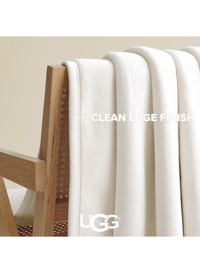 UGG Coco Fleece Blanket for Bed Queen Size – Luxury Cozy Room Decor, Soft Warm Winter Bedding, Heavy Blanket & Queen Blanket for Bed, Gifts for Teens and Women - Snow - Image 5