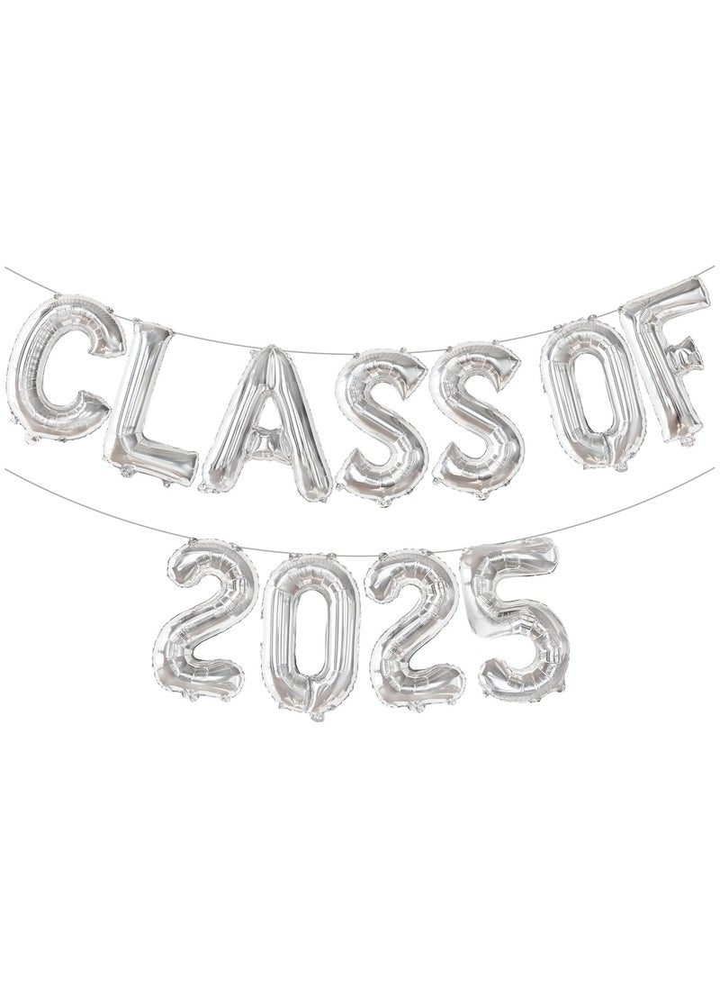 KATCHON KatchOn, Shiny Silver Class of 2025 Balloons - 16 Inch | Graduation Balloons for Graduation Decorations 2025 | Class of 2025 Silver Balloons | Class of 2025 Banner, Graduation Balloons Class of 2025  - Image 1
