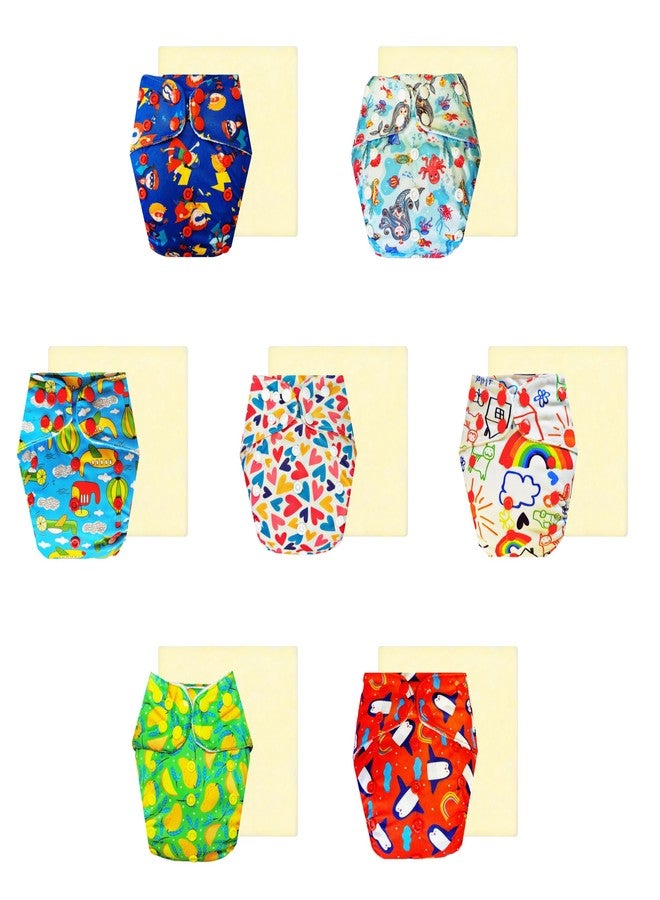Dumbledo Elite Cloth Diaperwith Magical Soaker (Pack of 7) | Snug Fit | Reusable & Washable | Easy to Clean | Trusted by Moms | 3 Months - 3 Years | Unisex Baby - Image 1