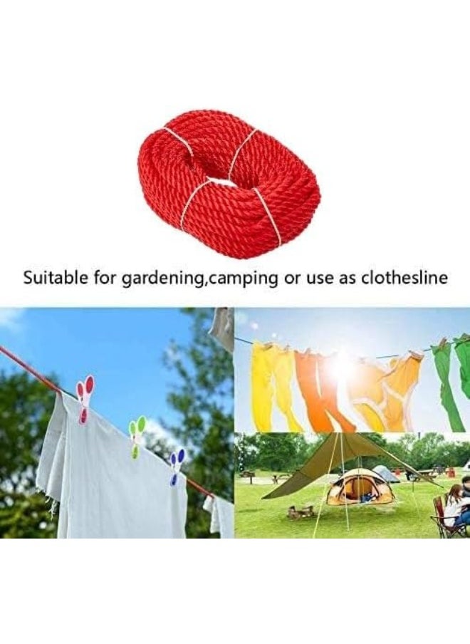 Biella Biella Polyester Nylon Rope - 30 Yards Durable, Strong, and Versatile Braided Twisted Twine Cord â€“ Ideal for Camping, Boating, Construction, Gardening, DIY, and More - Colour May Vary (3MM)  - Image 5