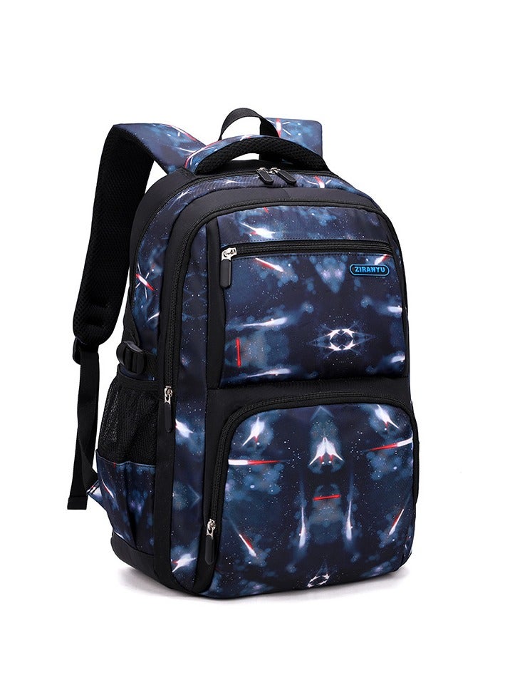 Generic Single Galaxy printed boys' backpack, junior high school backpack, elementary school backpack  - Image 1