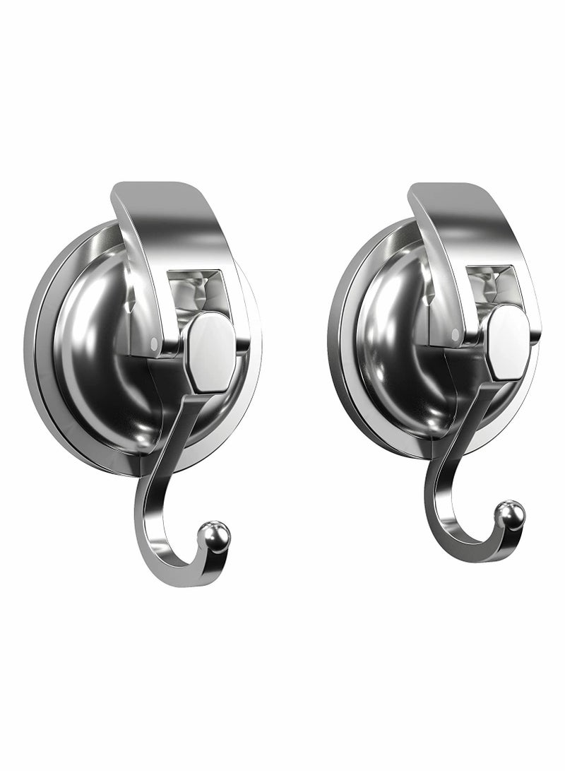 Y&D Vacuum Suction Cup Hooks, Silver Chrome-Plated Polished Heavy-Duty Hooks - Image 1