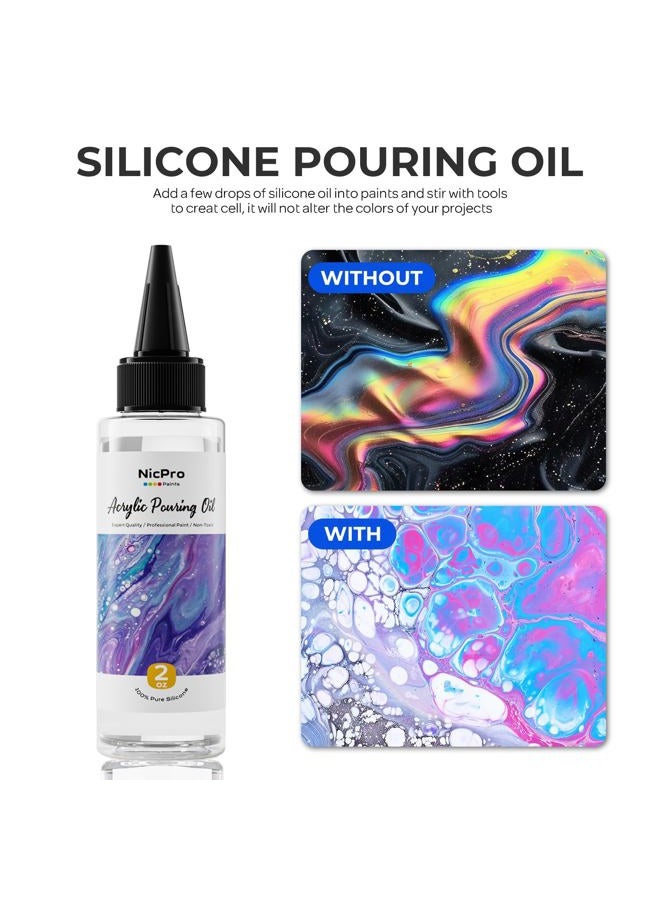 Nicpro 20 Colors Iridescent Metallic Acrylic Pour Paint Supplies Kit, 8.45oz Large Ready to Pour Premixed High Flow Pouring Paint Set with Silicone Pouring Oil, Gloves, Instructions for Beginner DIY - Image 4
