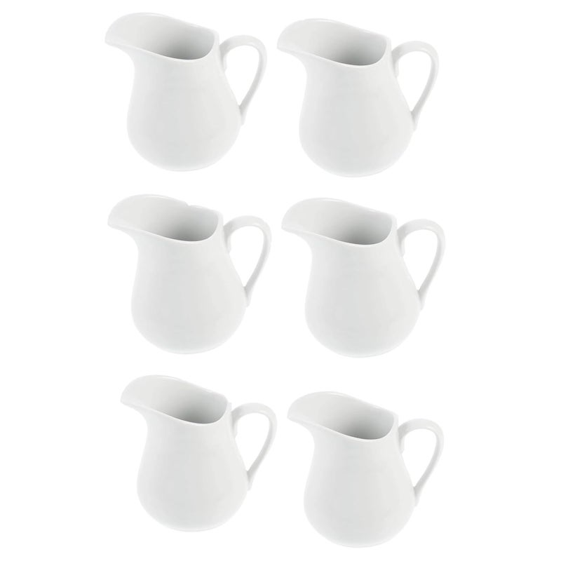 PAUL SONS White Ceramic Creamer with Handle Coffee Milk Creamer Pitcher Serving Sauce Pitcher Milk Creamer Jug for Kitchen 100ml Pack of 2 - Image 1