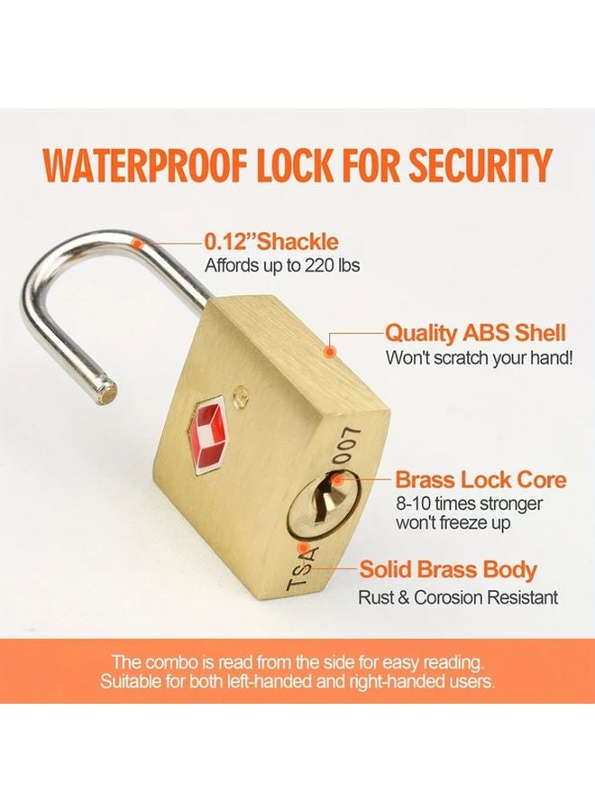 4pcs TSA Approved Travel Luggage Padlocks Black Green Yellow Red Anti Theft Security Locks - Image 4