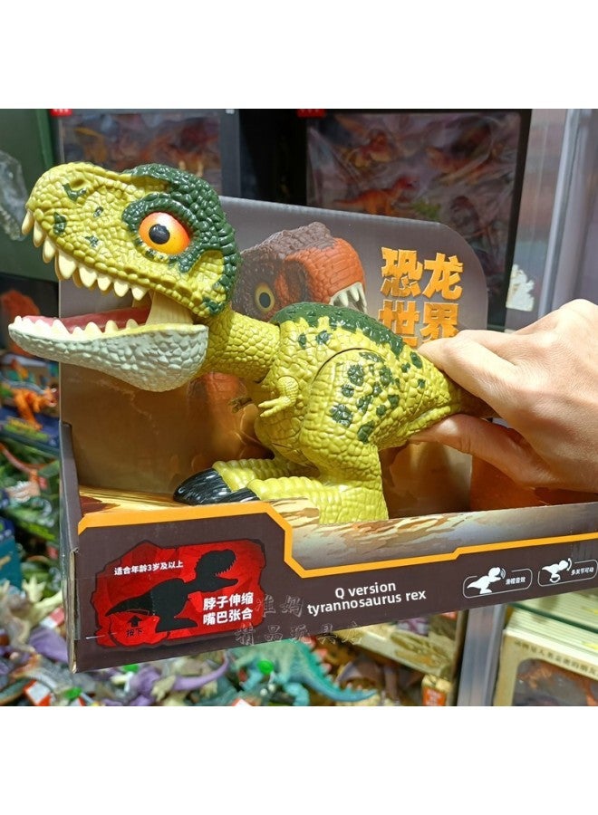 Q Version T-Rex Toy Jurassic Dinosaur World Boy Novelty Interactive Voice Mouth Movable Model Gift-Color:Green Function To See The Main Picture Video - Image 5