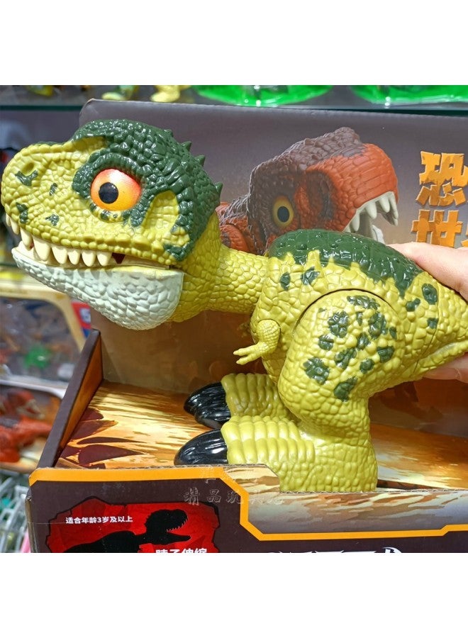 Q Version T-Rex Toy Jurassic Dinosaur World Boy Novelty Interactive Voice Mouth Movable Model Gift-Color:Green Function To See The Main Picture Video - Image 3