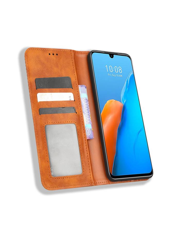 زبون جراب لهاتف Infinix Note 12 Pro 4G X676B مصنوع من الجلد بمشبك مغناطيسي بتصميم كلاسيكي - Image 3