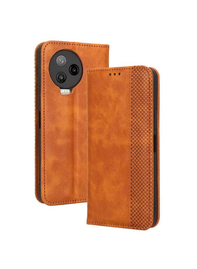 زبون جراب لهاتف Infinix Note 12 Pro 4G X676B مصنوع من الجلد بمشبك مغناطيسي بتصميم كلاسيكي - Image 2