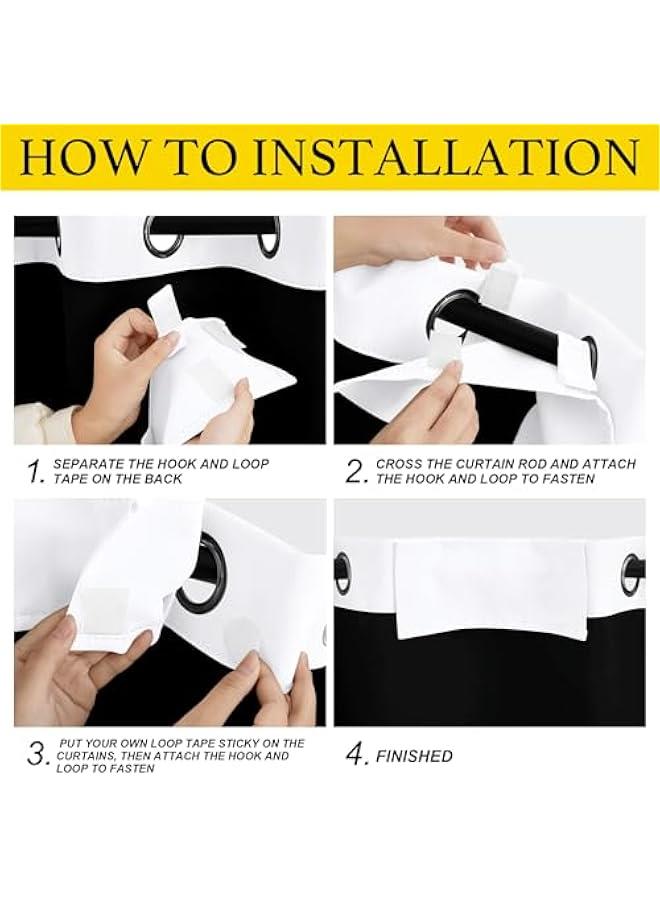 Arabest White Blackout Band for 24 Grommets on Living Room/Bedroom/Kitchen Curtains, 12 Panels, Tab Top Light Blocking Belt for Grommets on Drapes, 5 by 11  - Image 3