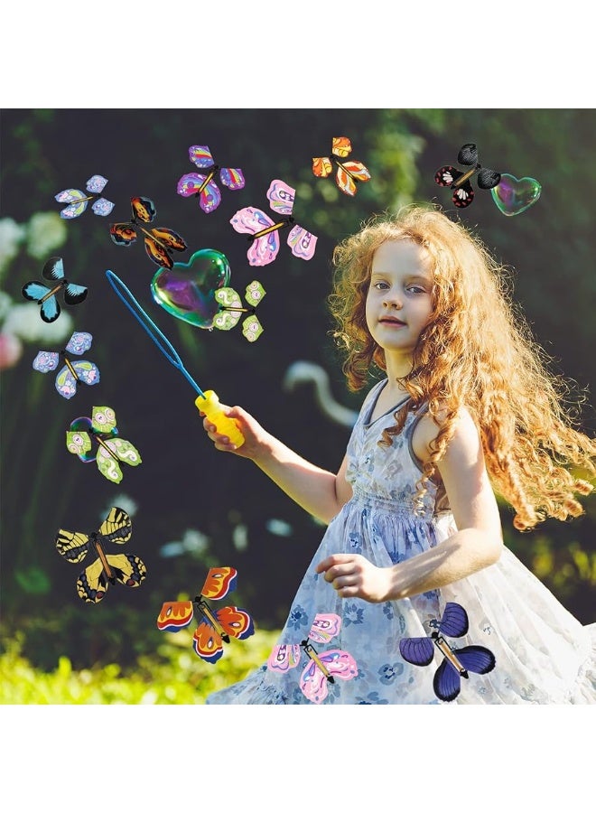 Chenkaiyang 20 Pcs Magic Flying Butterfly Wind Up Butterfly Toy Rubber Band Powered Flying Butterflies Surprise Gift for Explosion Box Envelope Wedding Birthday Party 20 Classic Style - Image 3