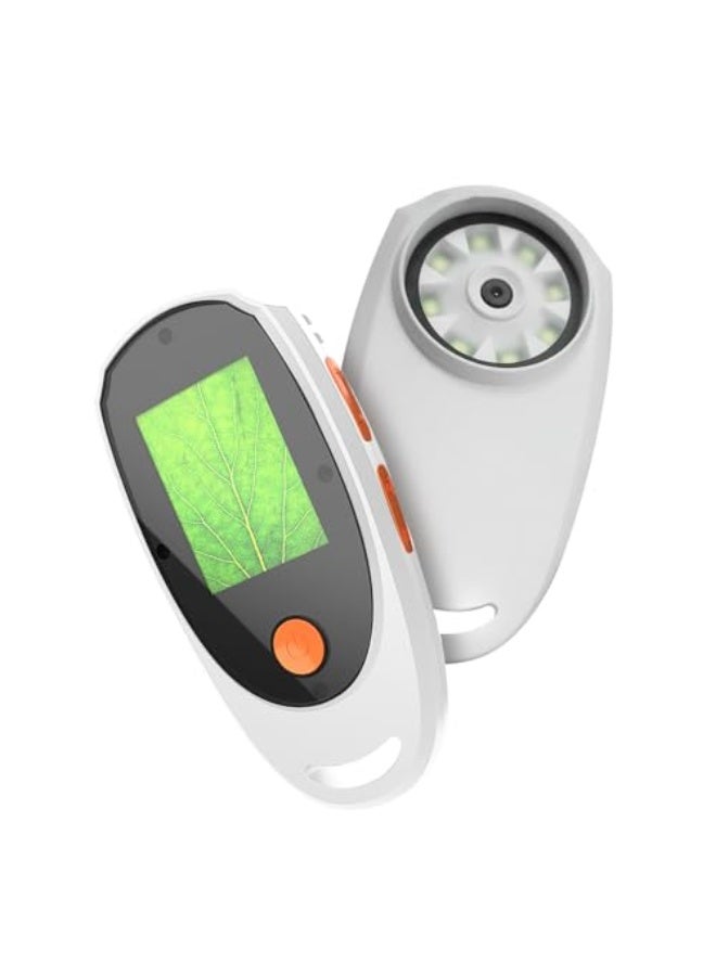 Generic Portable Digital Microscope, 500X Magnification Handheld Magnifying Glass with Adjustable 8 LED Lights, 2.0inch Color Screen, USB Connection to PC, for Outdoor Scientific (White)  - Image 1