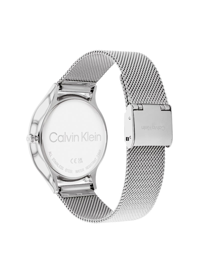 CALVIN KLEIN ساعة نسائية دائرية أنالوج بعلبة وردية اللون - 25100004  - Image 3