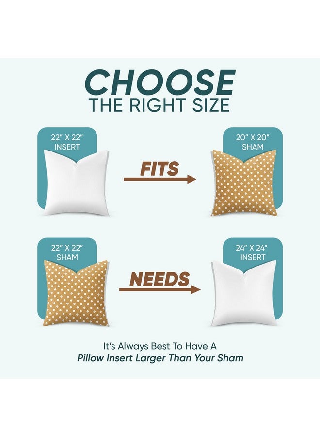 Pillowflex Synthetic Down Pillow Insert - 22x22 Down Alternative, Ultra Soft Large Square Throw Pillow, Couch Sham, Bed Sleeping - 1 Decorative Accent Form - Image 2