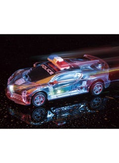 Generic Electric Light Music Police Car Model Toy, Universal Wheel Racing Police Model Car, Transparent Shell Lighting Music Car Toys, Electric Toy Car for Kids (Blue)  - Image 2