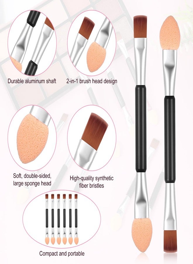 Fyntave 30 Pcs Dual End Eyeshadow Smudge Brush 2 in 1 Eyeshadow Sponge Concealer Brush Double Sided Eye Shadow Applicators Sticks 3 Inch Disposable Eye Makeup Cosmetic Tool with Sponge Head And Bristles Heads - Image 3