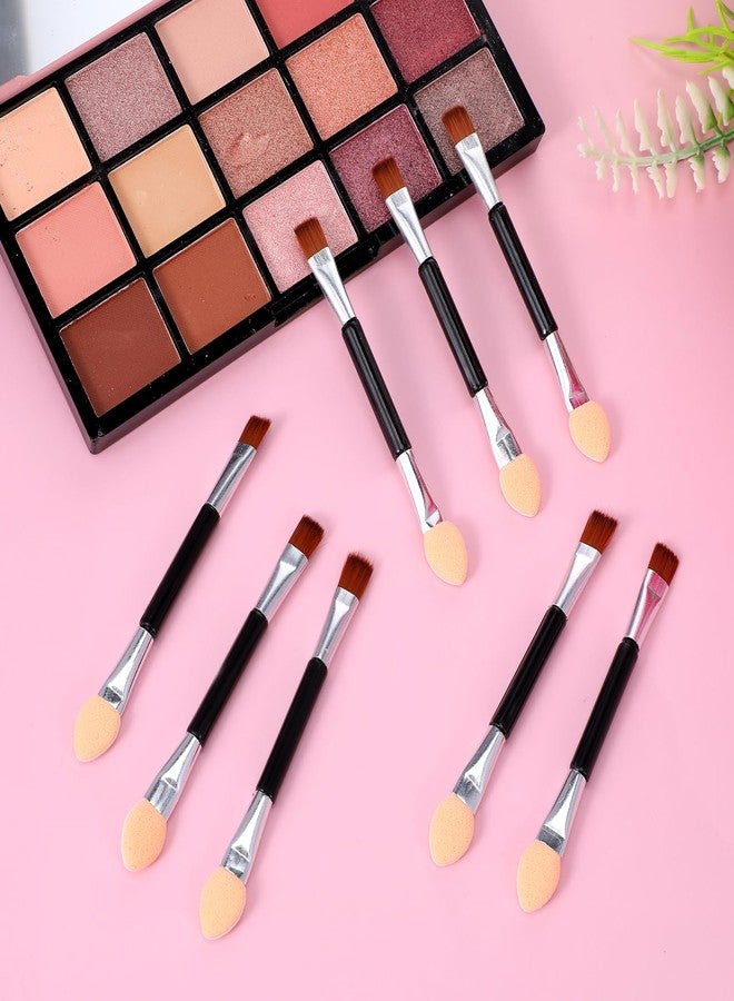 Fyntave 30 Pcs Dual End Eyeshadow Smudge Brush 2 in 1 Eyeshadow Sponge Concealer Brush Double Sided Eye Shadow Applicators Sticks 3 Inch Disposable Eye Makeup Cosmetic Tool with Sponge Head And Bristles Heads - Image 4