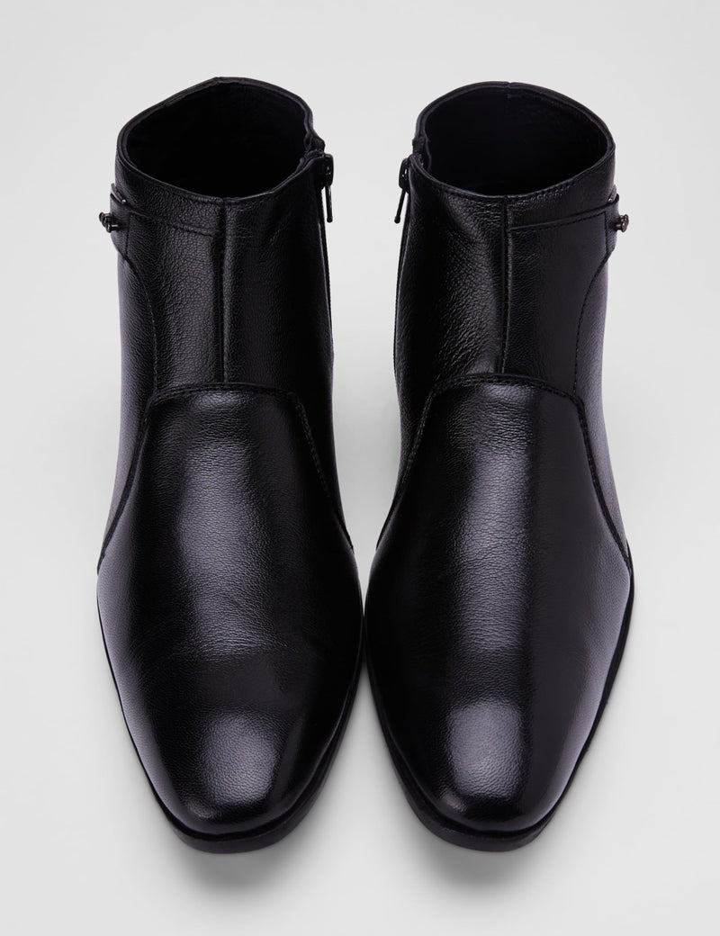 Metro Mens Leather Black Boots (Size (8 UK (42 EU)) - Image 4