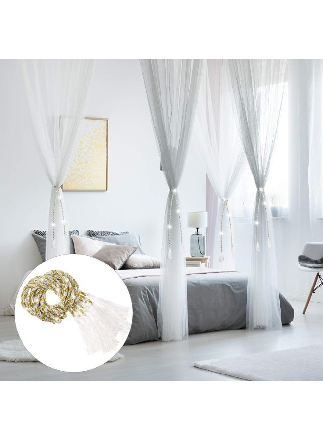 190*210*240cm Mosquito Net Double Bed White Large 4 Corner Mosquito Netting/4 Poster Bed Canopy Decorative Princess Mesh Square Canopy Bedding for Indoor/Outdoor, Bedroom, Travel, Camping - Image 2