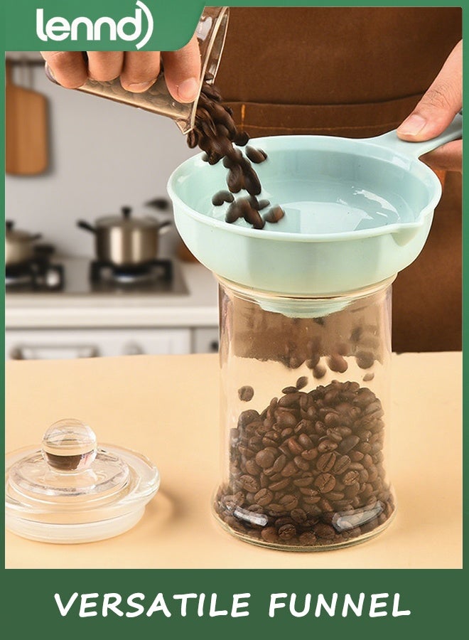 LENND Wide Mouth Versatile Funnel, Canning Funnels for Kitchen Use, Food Grade Plastic Cooking Funnel Set with 4 Size Spouts and Strainers for Filling Different Bottles and Bags - Image 4