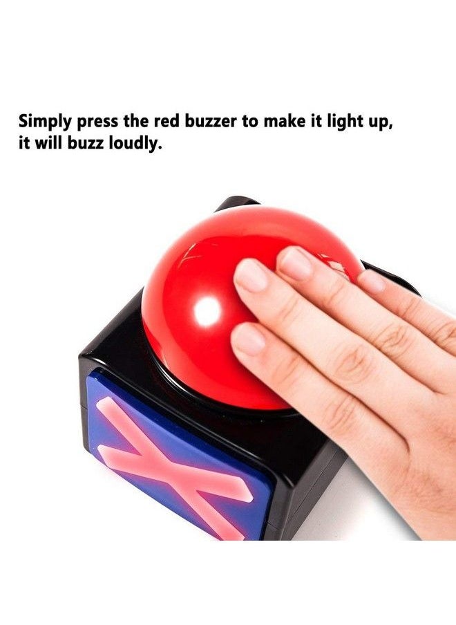 2Pcs Game Buzzer, Answer Buzzers For Game Show With Light & Alarm Sound Game Show Button Box Party Contest Prop Toy, Trivia Quiz Got Talent Buzzer For Kids Adult Family Feud Game