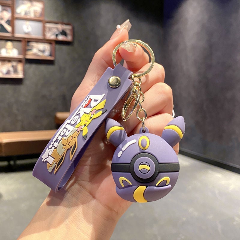 Pokémon Eevee Family Keychain Toy - Cute Cartoon Gift for All Occasions