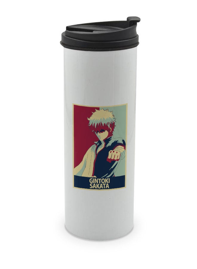 LIT Gintama White Tumbler for Hot Drinks Gintoki Art White Tumbler Hope Poster Style Anime Travel Coffee Tumbler Gintama Art Gintama Anime Manga-Anime Character Fan - Image 1