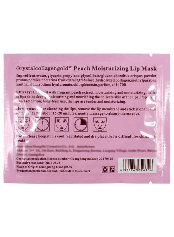Adofect 30 Pieces Peach Moisturizing Collagen Lip Masks Crystal Lip Care Gel Pads Patches Mouth & Lips Age Defying Masques Great For Antichapped Antiwrinkle Plump Your Lips Rose Red - Image 4