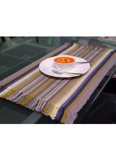 H2H H2H House2Home, Cotton Door Mat, (1.5x2FT), 3Pc. Combos, 2 Colors, Stripe Design | Best Used as Door Mat, Bath Math, Bedside Rug or Gift | 40cm X 60cm � Side Fringes | Yellow 3Pc.  - Image 1