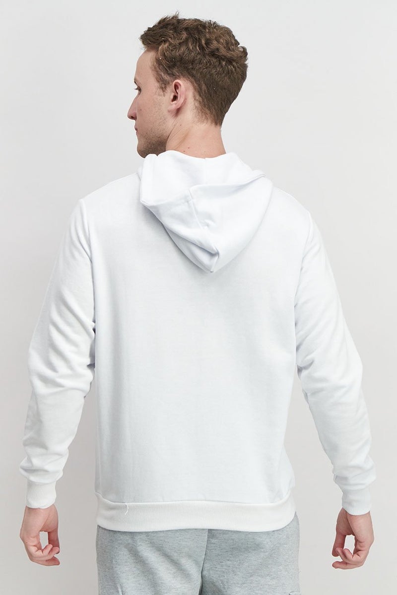 Baldinini Men Brand Logo Drawstring Hoodie, White - Image 4