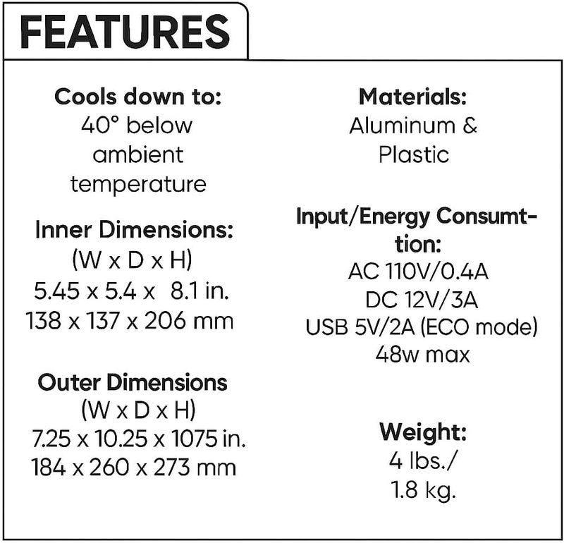 Cooluli Mini Fridge for Bedroom - Car, Office Desk & Dorm Room - Portable 4L/6 Can Electric Plug In Cooler & Warmer for Food, Drinks, Skincare Beauty & Makeup - 12v AC/DC & Exclusive USB Option, Blue - Image 3