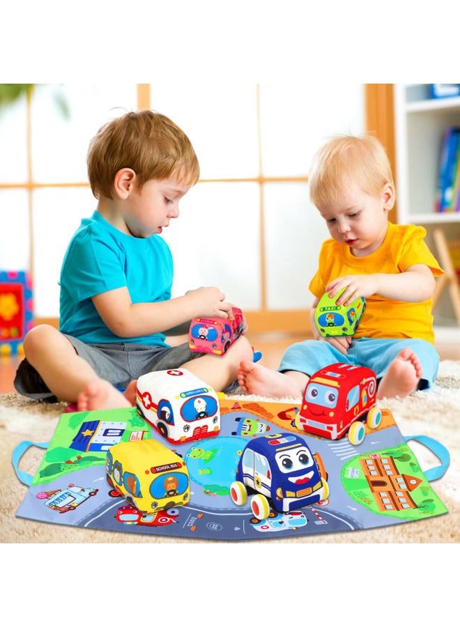 LOVKIZ Baby Toys 6 to 12 Months - Soft Car Toys for 1 Year Old Boy Girl with Playmat Storage Bag - Infant Baby Toys 12-18 Months Toddler Toys Age 1-2 - 1st Birthday Gifts for 1 2 3 Year Old (6 Sets) - Image 3