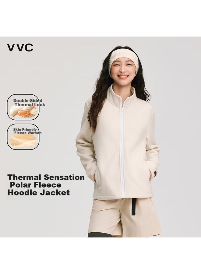 Vvc Uni Fleece Jacket Autumn Winter Double-sided Fleece Loose Windproof Warm Zip-up Cardigan Cloud Soft White 3XL - Image 1