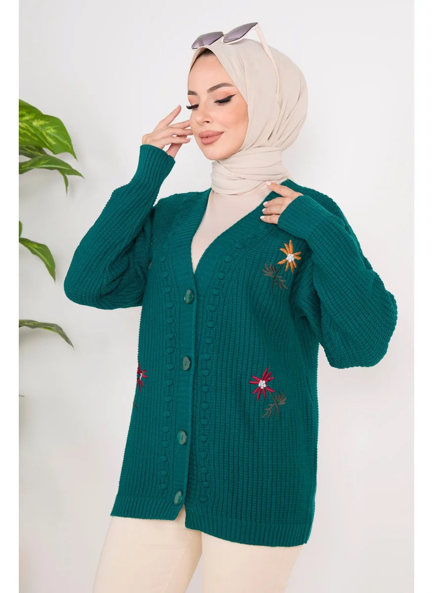 Tofisa 23088-ZUMRUT Knitwear Cardigan