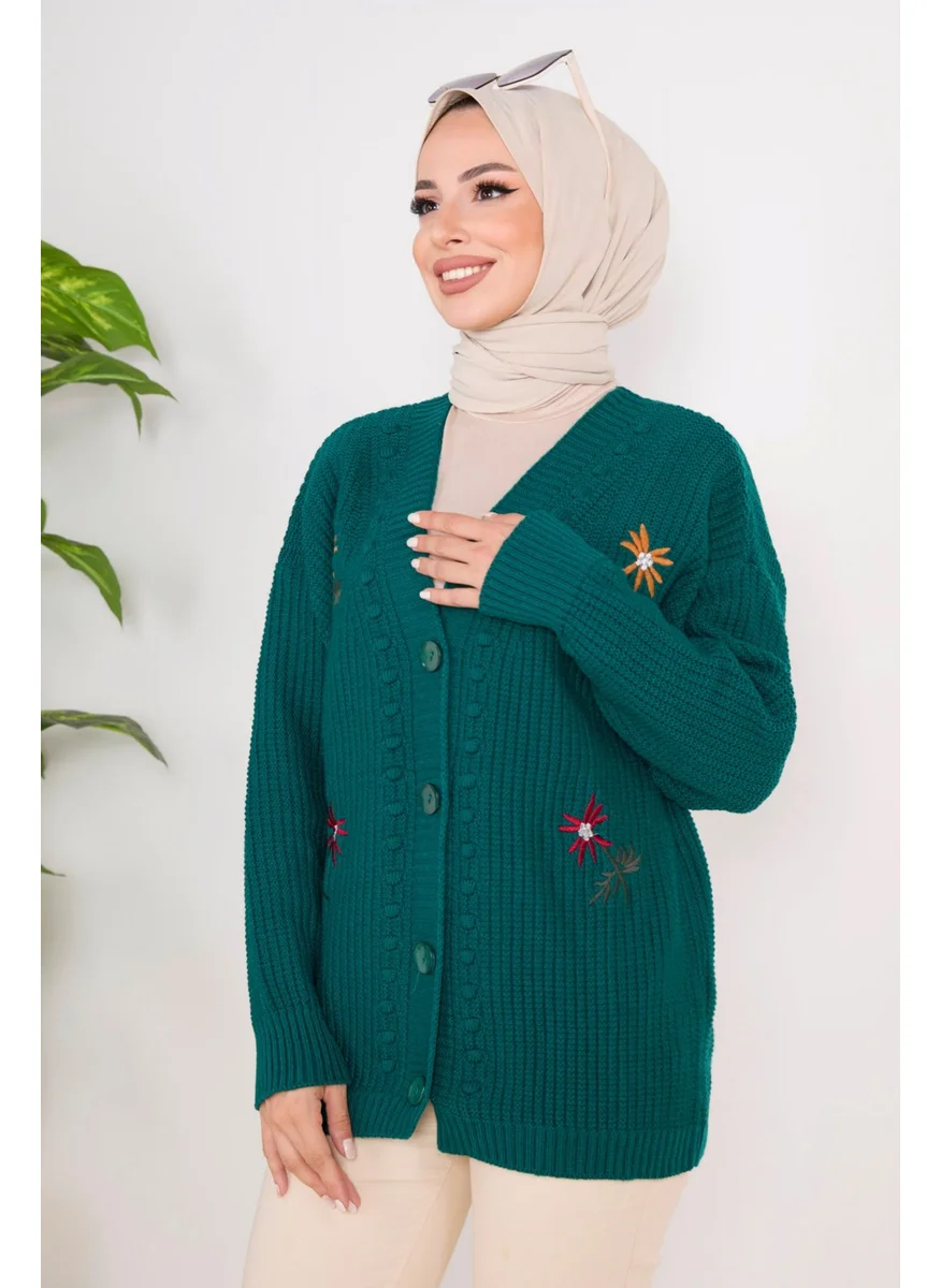 Tofisa 23088-ZUMRUT Knitwear Cardigan