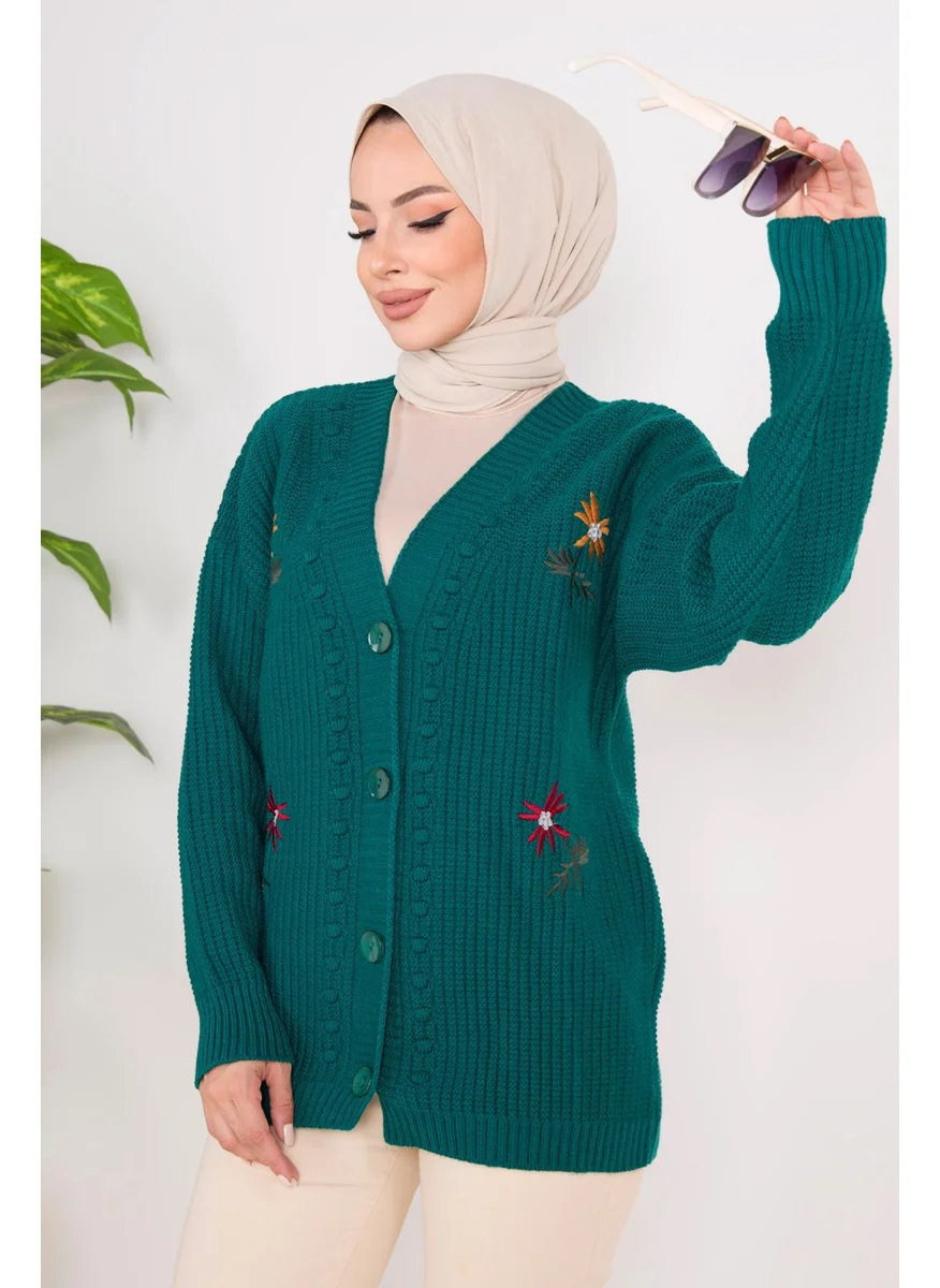 Tofisa 23088-ZUMRUT Knitwear Cardigan