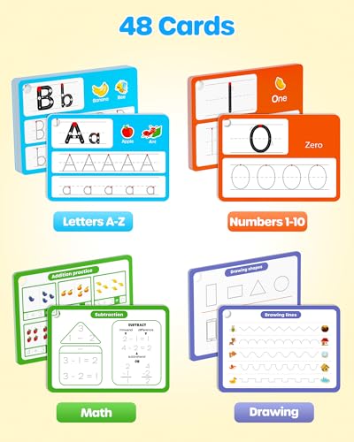D-FantiX DFantiX Magic Grooved Writing Practice for Kids Age 35 Reusable Grooved Handwriting Practice for Kids 57 Number Letter Tracing Practice Cards for Kids Kindergarten Preschool Learning Activities - Image 3