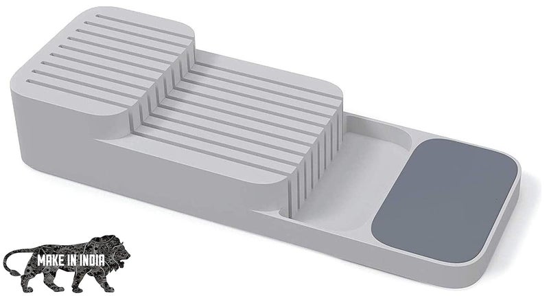 HMV MALL Plastic Double Layer Kitchen Knife Organizer Drawer Block for Home and Kitchen - Image 1