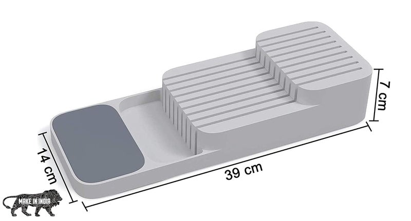 HMV MALL Plastic Double Layer Kitchen Knife Organizer Drawer Block for Home and Kitchen - Image 3