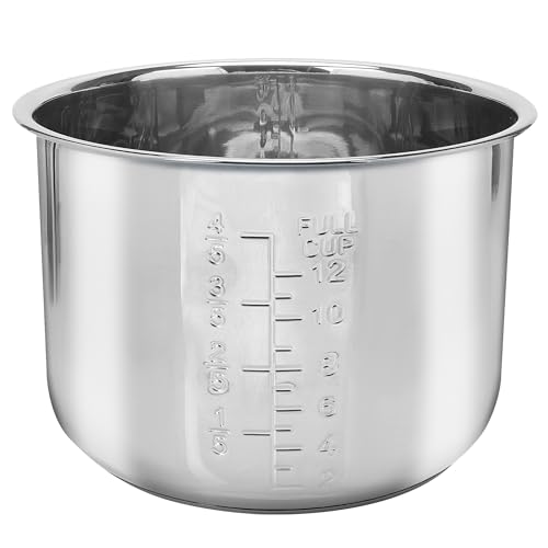 Linkidea Rice Cooker Inner Pot Replacement, 304 Stainless Steel Pressure Cooker Pot, Dishwasher Safe Inner Bowl Replacement Compatible with Instant Pot Duo 7-in-1 6 Quarts Cooker - Image 1