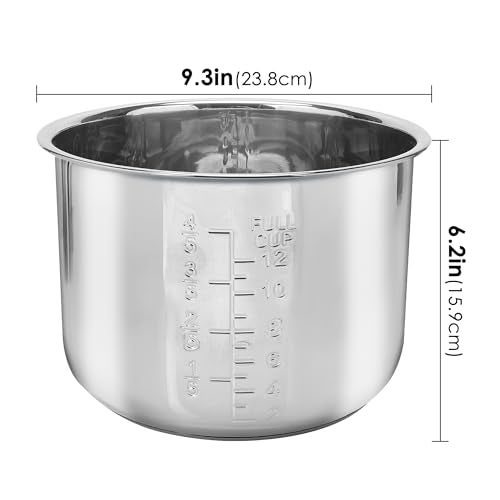Linkidea Rice Cooker Inner Pot Replacement, 304 Stainless Steel Pressure Cooker Pot, Dishwasher Safe Inner Bowl Replacement Compatible with Instant Pot Duo 7-in-1 6 Quarts Cooker - Image 2