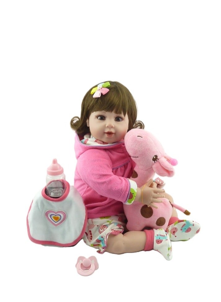 general Realistic Reborn Lifelike Toddler Baby With Cute Giraffe Plush Toy Set For Children 49x14x20cm - Image 1